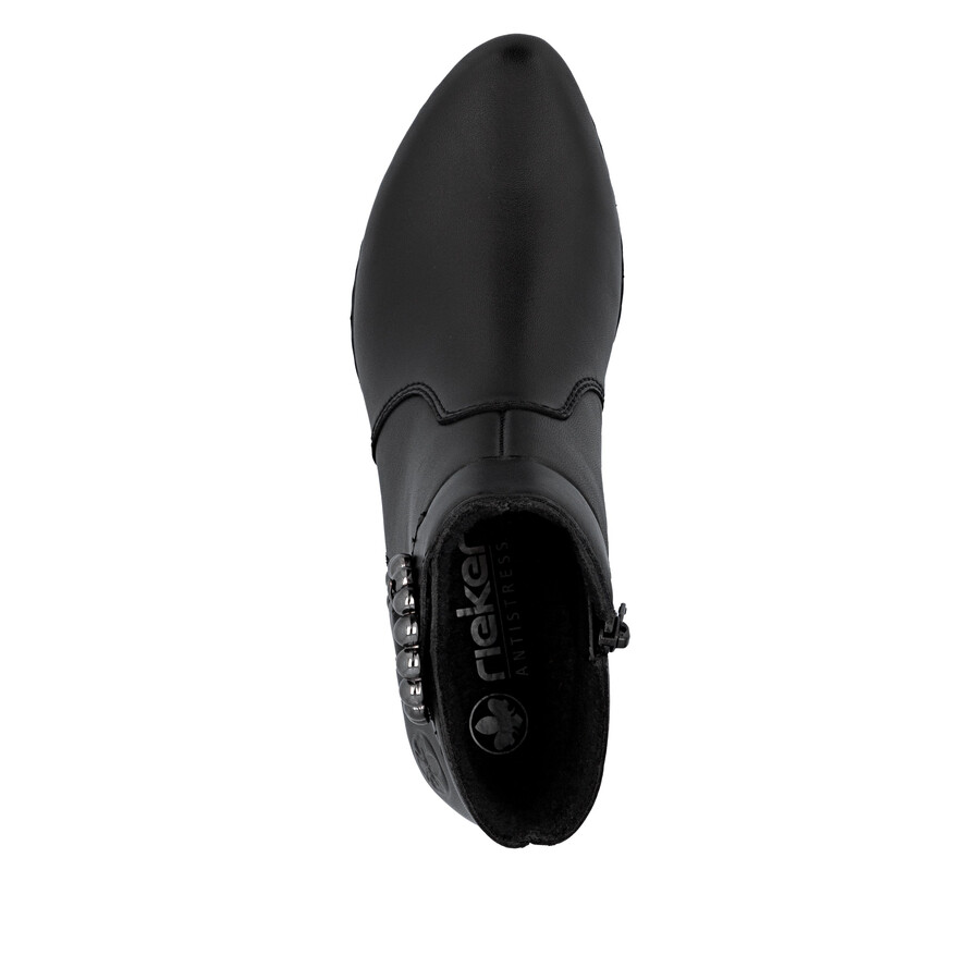 stivali neri con cerniera per donna rieker y0797-00