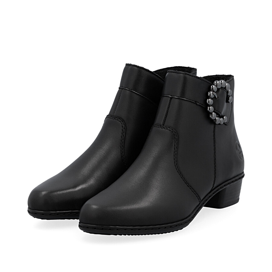stivali neri con cerniera per donna rieker y0797-00