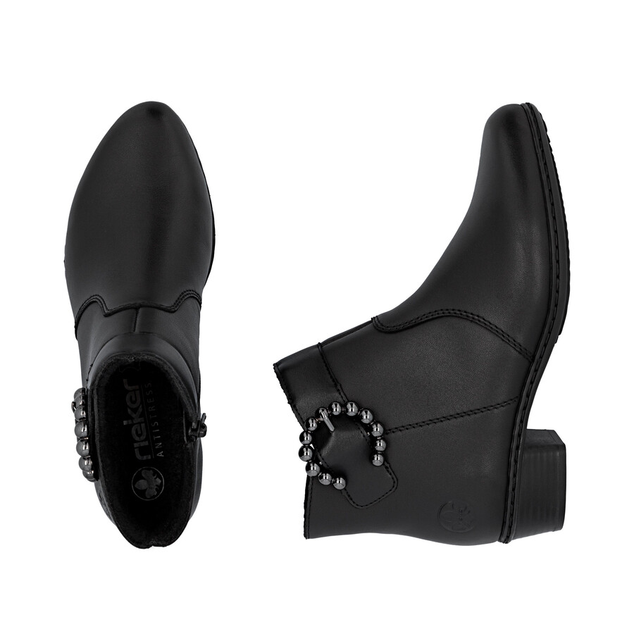 stivali neri con cerniera per donna rieker y0797-00