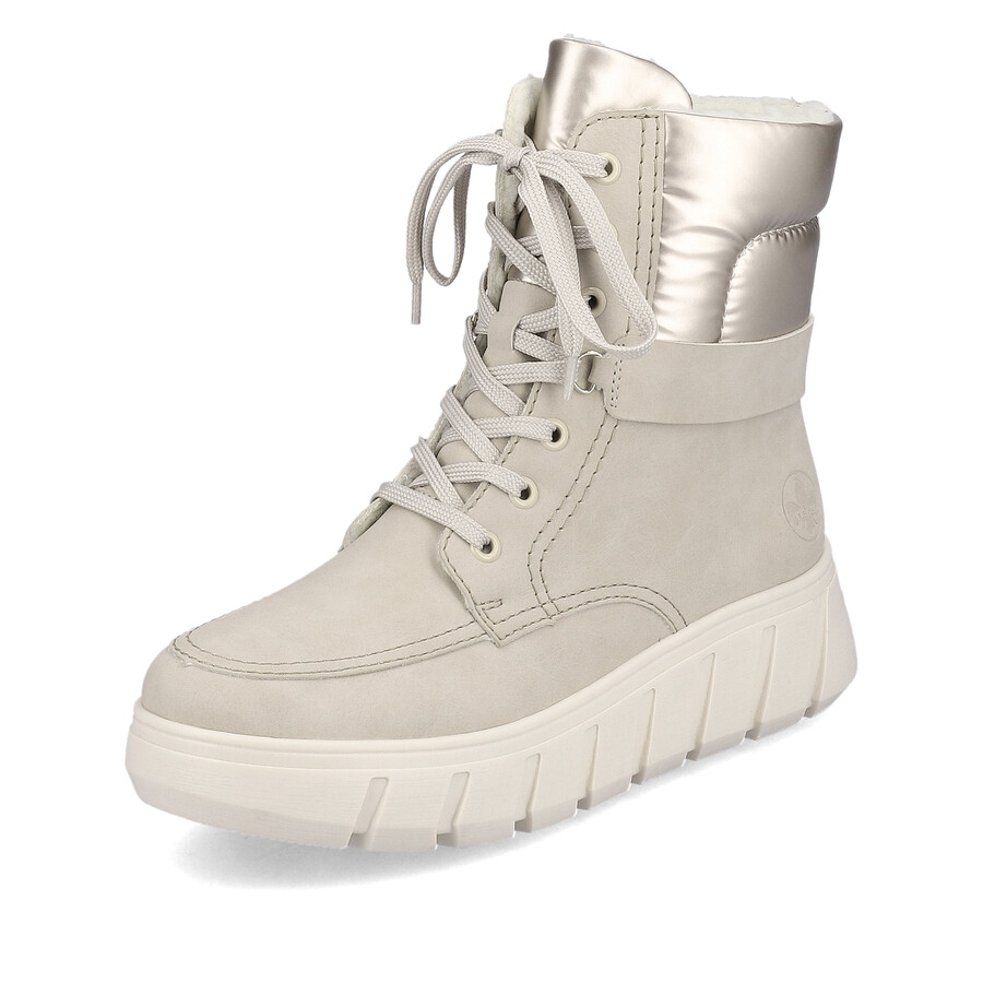 stivali beige con cerniera per donna rieker y3503-62