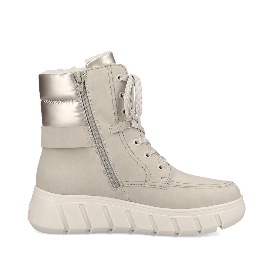 stivali beige con cerniera per donna rieker y3503-62