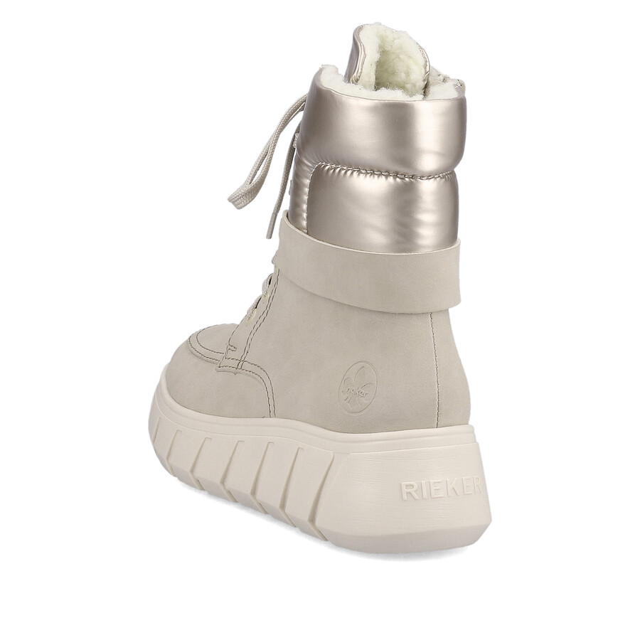 stivali beige con cerniera per donna rieker y3503-62