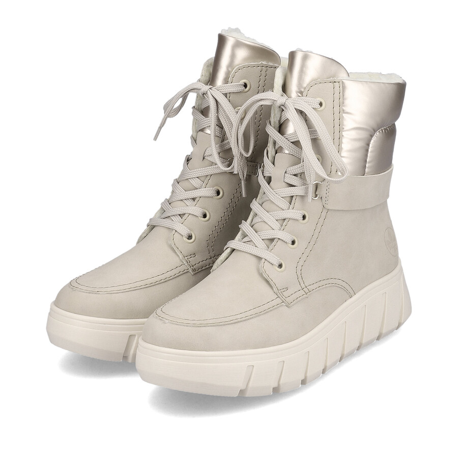 stivali beige con cerniera per donna rieker y3503-62