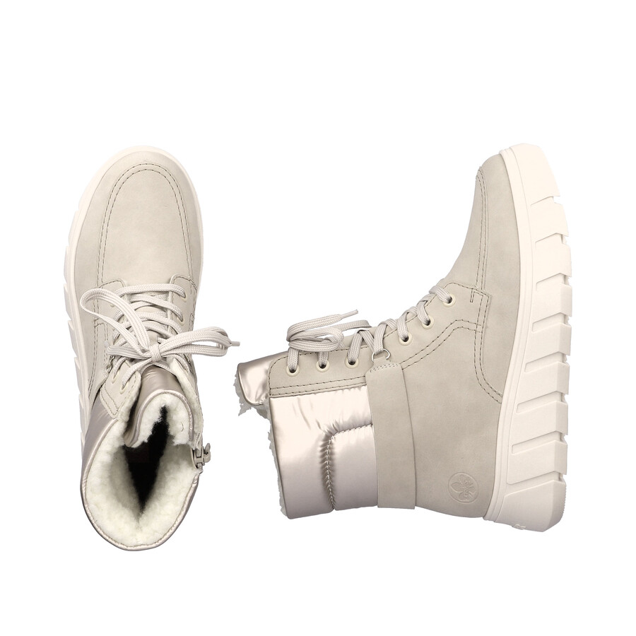 stivali beige con cerniera per donna rieker y3503-62