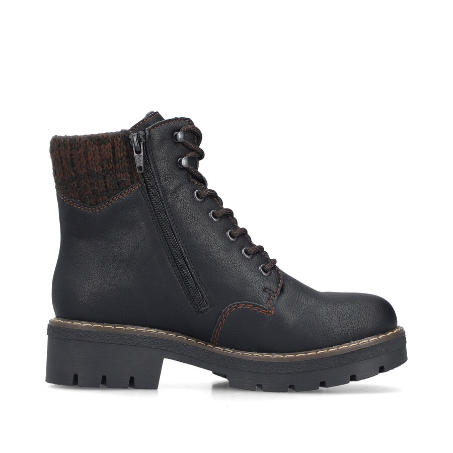 stivali neri con cerniera per donna rieker y8130-00