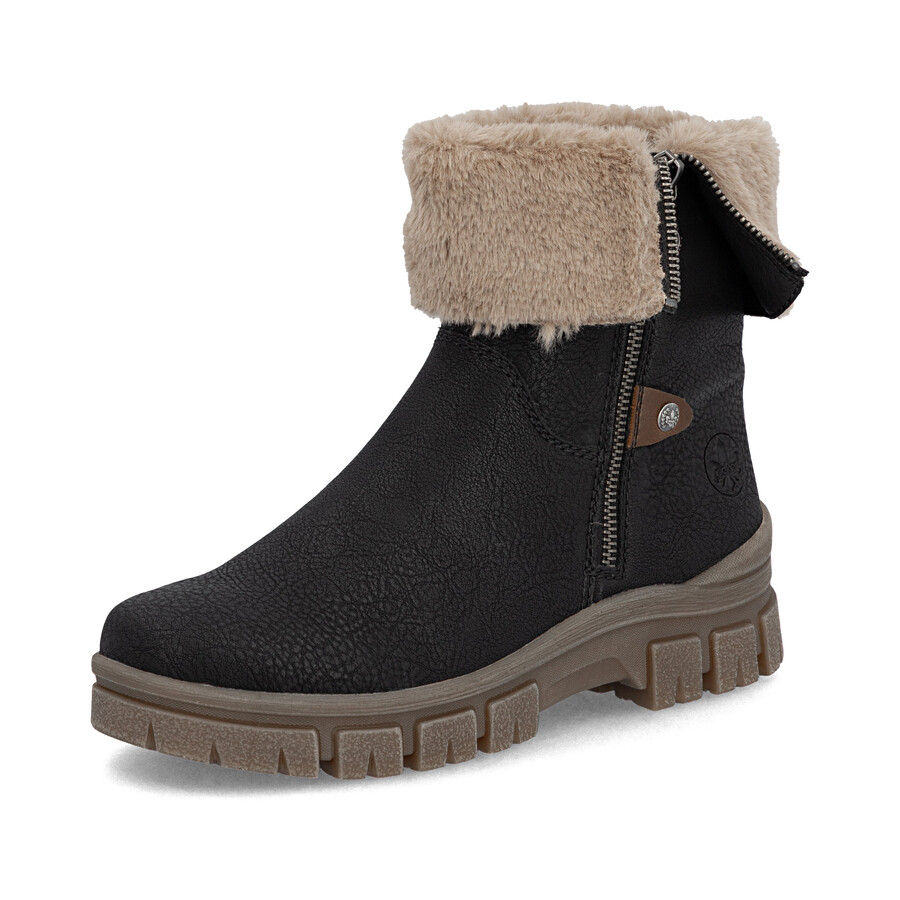 stivali neri con cerniera per donna rieker z1182-00