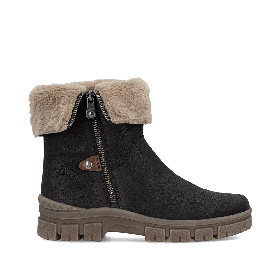 stivali neri con cerniera per donna rieker z1182-00