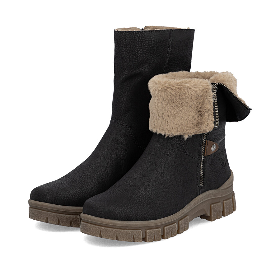 stivali neri con cerniera per donna rieker z1182-00