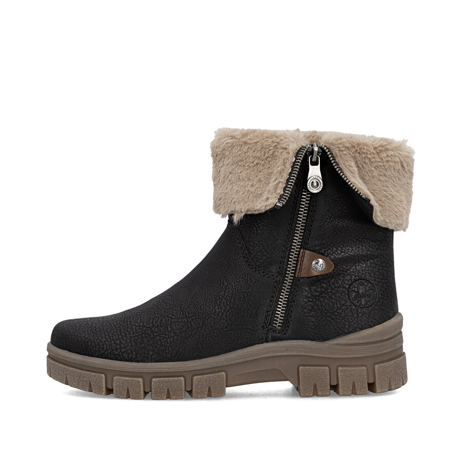 stivali neri con cerniera per donna rieker z1182-00