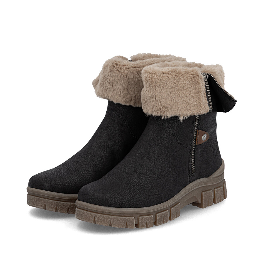 stivali neri con cerniera per donna rieker z1182-00