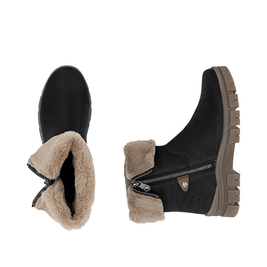 stivali neri con cerniera per donna rieker z1182-00