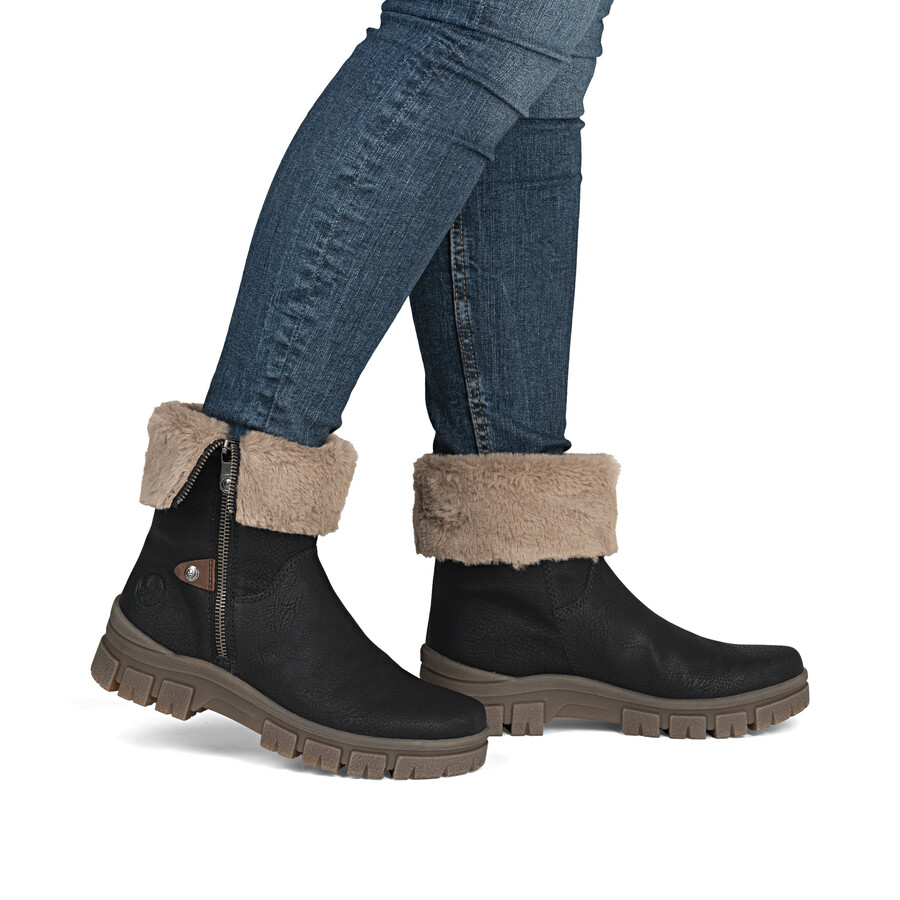 stivali neri con cerniera per donna rieker z1182-00