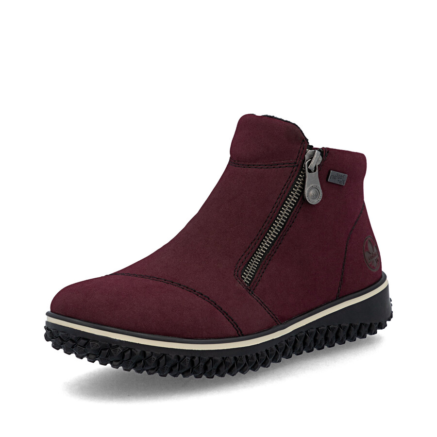 stivali rossi con cerniera da donna rieker z4265-35