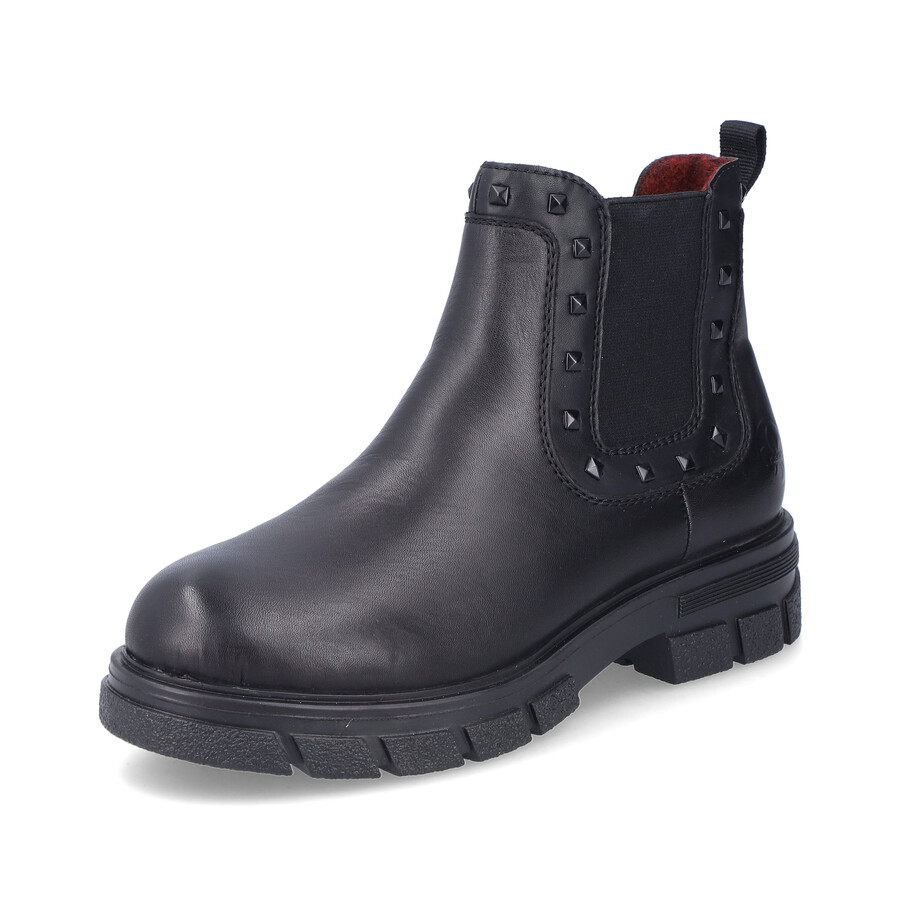 stivali neri con cerniera per donna rieker z9154-00