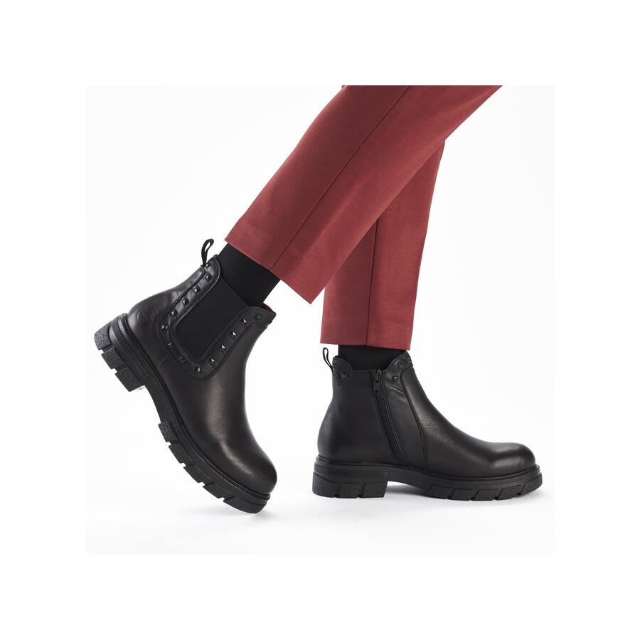 stivali neri con cerniera per donna rieker z9154-00
