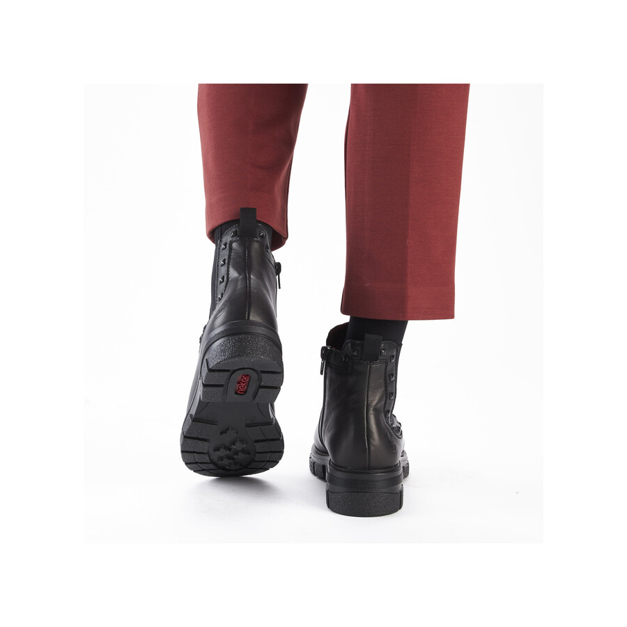 stivali neri con cerniera per donna rieker z9154-00