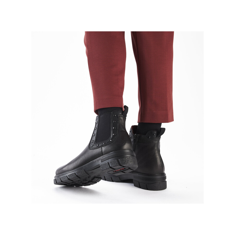 stivali neri con cerniera per donna rieker z9154-00