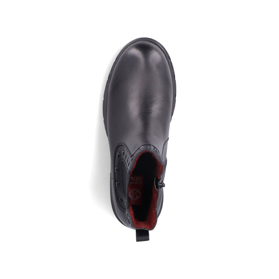 stivali neri con cerniera per donna rieker z9154-00