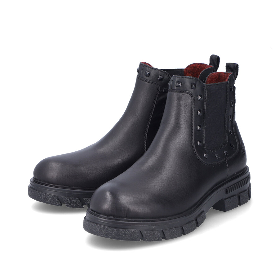 stivali neri con cerniera per donna rieker z9154-00