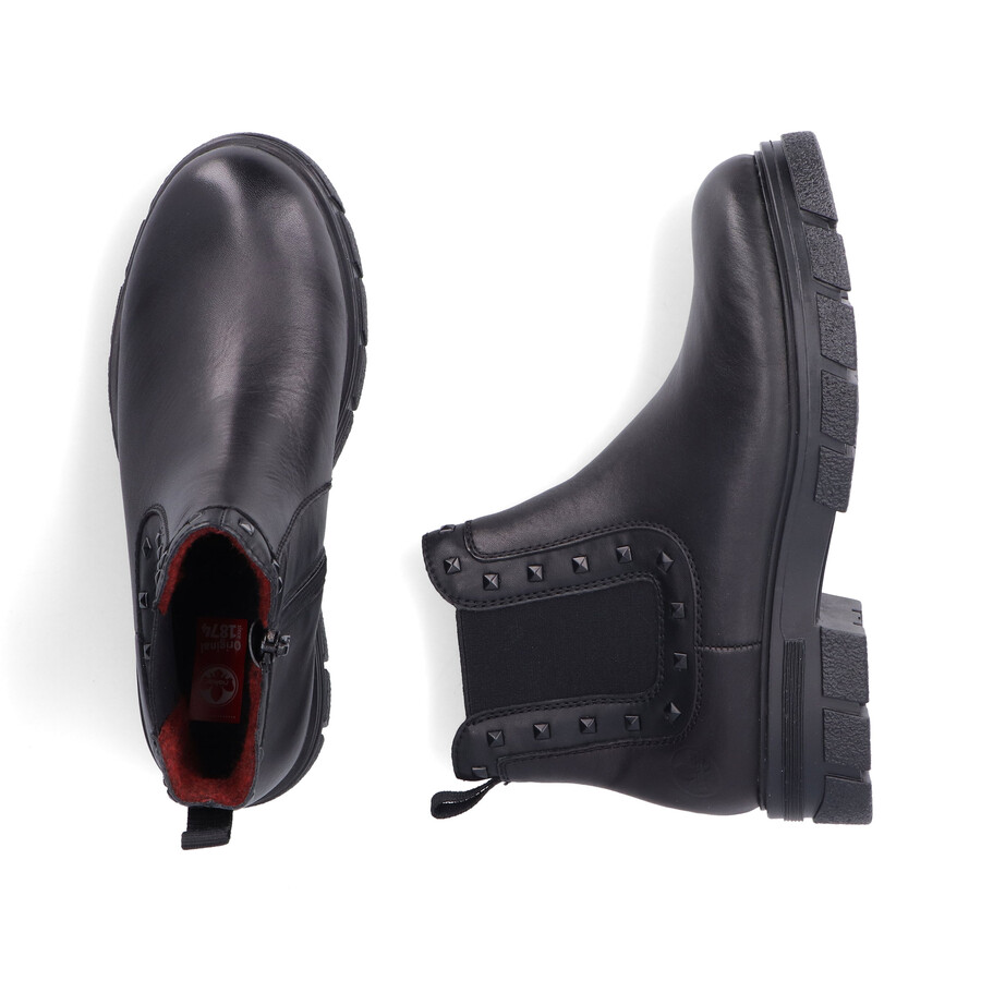 stivali neri con cerniera per donna rieker z9154-00