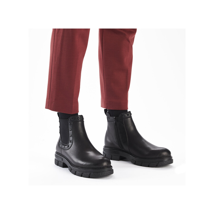 stivali neri con cerniera per donna rieker z9154-00