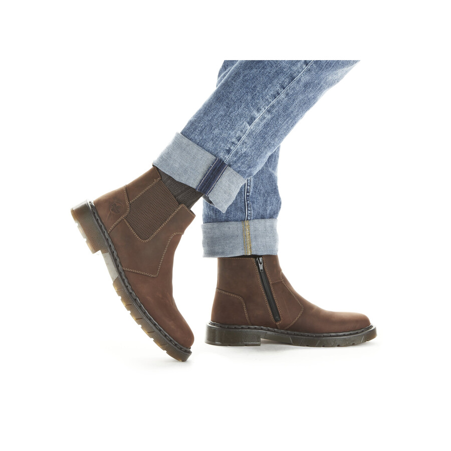 stivali marroni con cerniera per uomo rieker 31650-23