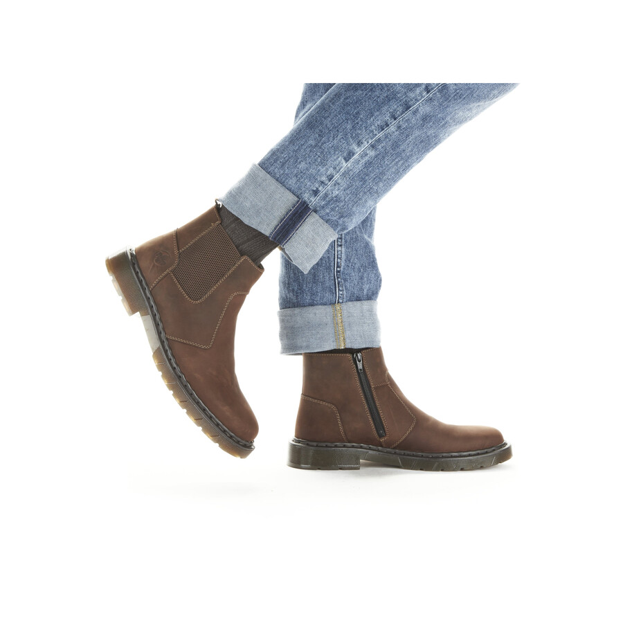 stivali marroni con cerniera per uomo rieker 31650-23