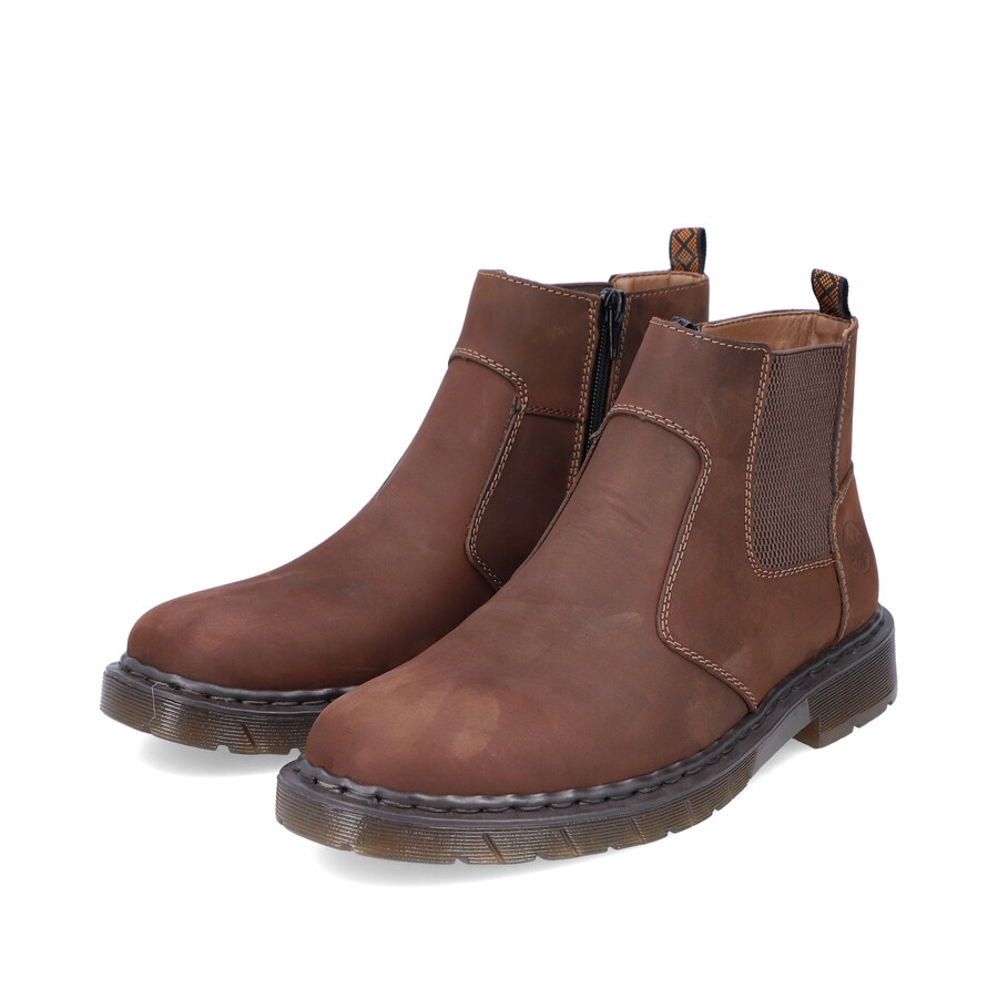 stivali marroni con cerniera per uomo rieker 31650-23