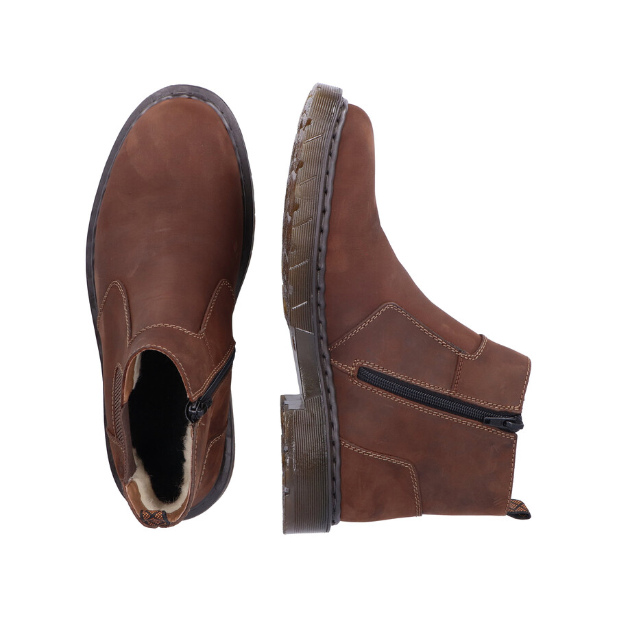 stivali marroni con cerniera per uomo rieker 31650-23