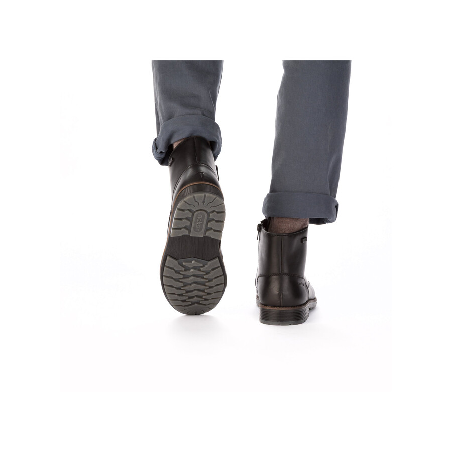 stivali neri con cerniera per uomo rieker f4546-00