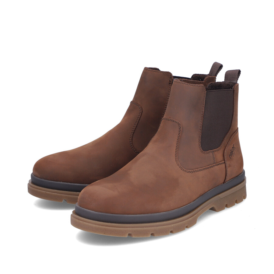 stivali marroni con cerniera per uomo rieker f7051-23